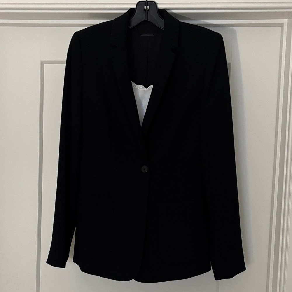 Elie Tahari Single Button Black Blazer Sz 8